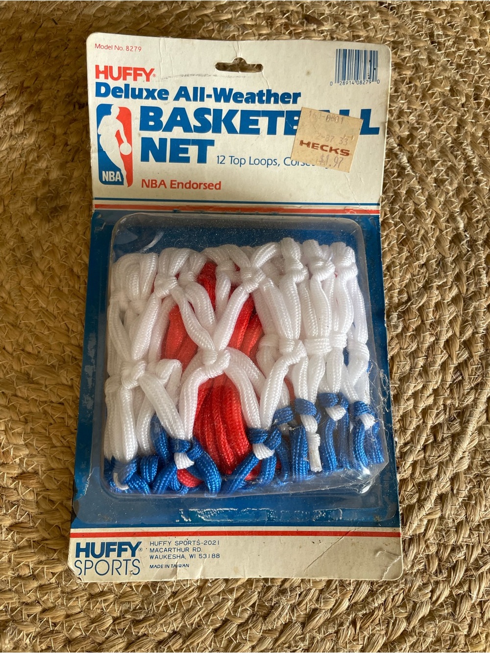 VINTAGE Huffy Deluxe All-Weather Basketball Net — Red White Blue